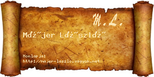 Májer László névjegykártya
